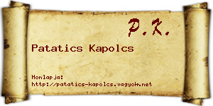 Patatics Kapolcs névjegykártya